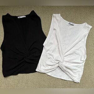 Bundle: Zara Black and White Tie Front Crop